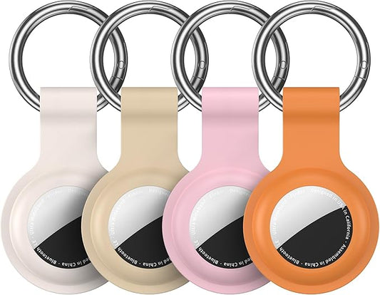 Compatible with AirTag Holder Case Keychain 4 Pack, for AirTag 1st & 2nd Generation Key Chain Ring Case Cover for Air Tag Holder GPS Tracker Item Air Tags Finders Air Tagholder for Kids,Bags,Luggages