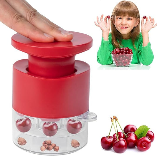 Cherry Pitter Tool 7-in-1, Portable Cherries Seed Remover, Fruit Pit Core Remover for Make Fresh Cherry Dishes, Cherry Pie and Jam and Cocktail Cherries