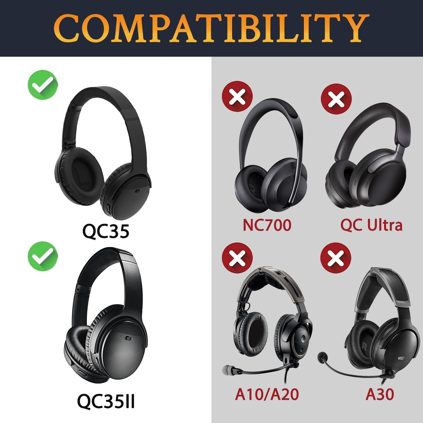 SoloWIT Replacement Earpads Cushions for Bose QuietComfort 35 (QC35) & Quiet Comfort 35 II (QC35 ii) Headphones, Ear Pads with Softer Leather, Noise Isolation Foam, Added Thickness (Tiger Stripes)