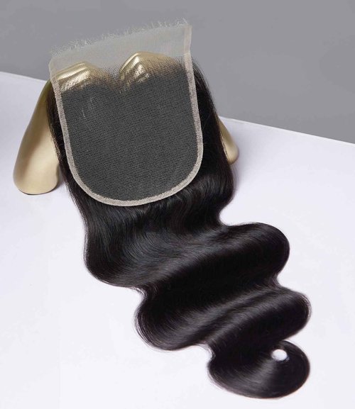 Mlip 5x5 HD Lace Closure Body Wave, 0.10mm Ultra Thin Invisible Swiss Lace, Skinlike Real HD Lace Melt into Skin Perfectly, Pre-plucked Natural Hairline, Raw Indian Human Hair 14 Inches