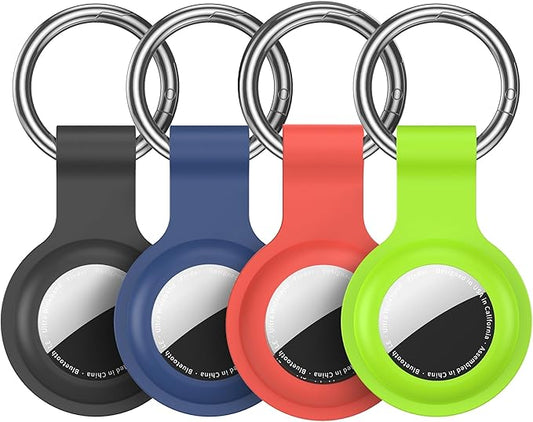 Compatible with AirTag Holder Case Keychain 4 Pack, for AirTag 1st & 2nd Generation Key Chain Ring Case Cover for Air Tag Holder GPS Tracker Item Air Tags Finders Air Tagholder for Kids,Bags,Luggages