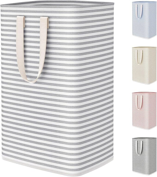 Lifewit 75L Large Collapsible Laundry Hamper, Tall Foldable Dirty Clothes Baskets Waterproof, Freestanding Design with Easy Carry Handles in Dorm Bedroom Bathroom College, Grey