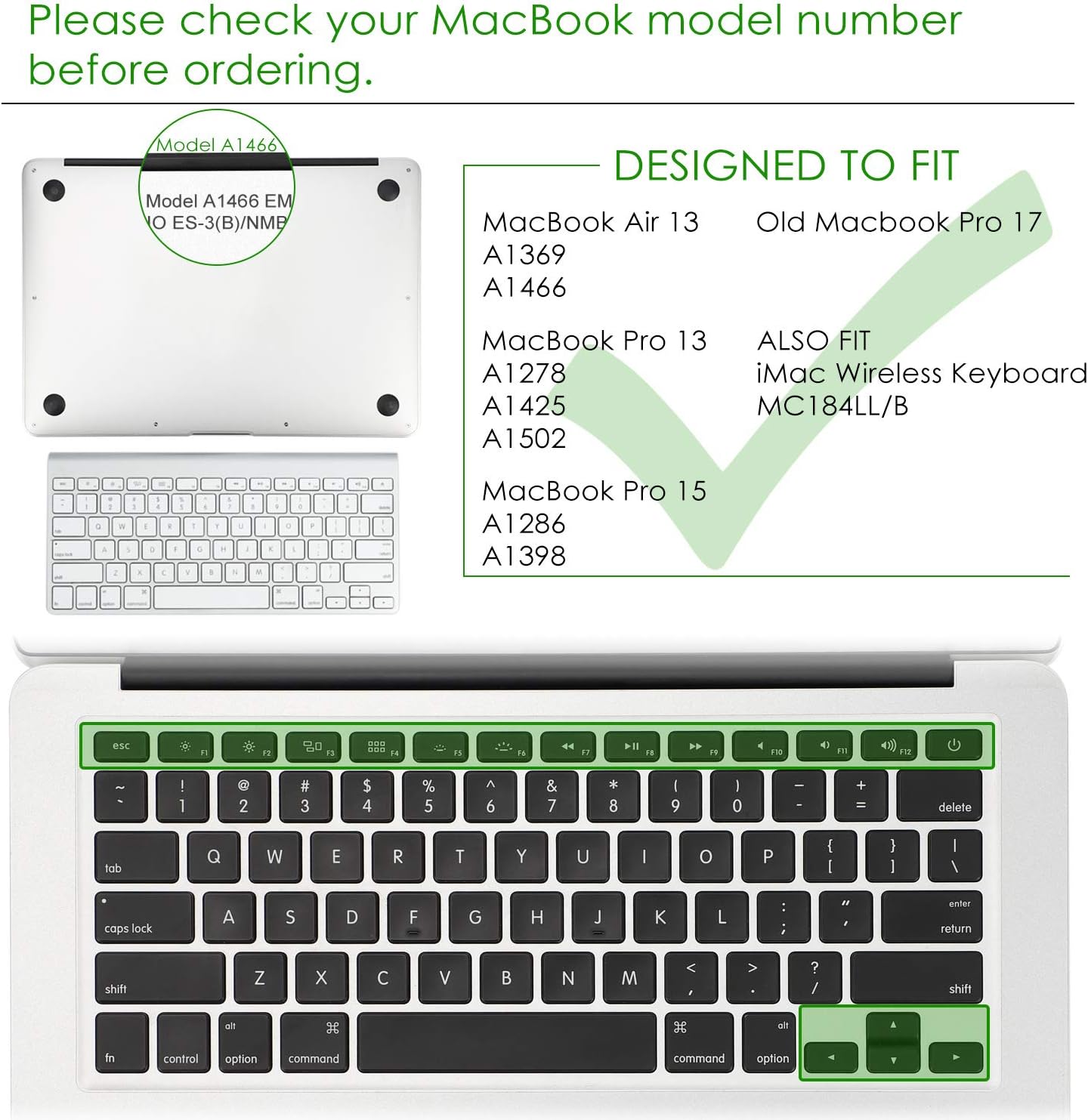 Allinside Pink Ombre Keyboard Cover Skin for MacBook Pro 13" 15" 17" (2015 or Older Version), MacBook Air 13" A1369/A1466, Older iMac Wireless Keyboard MC184LL/B