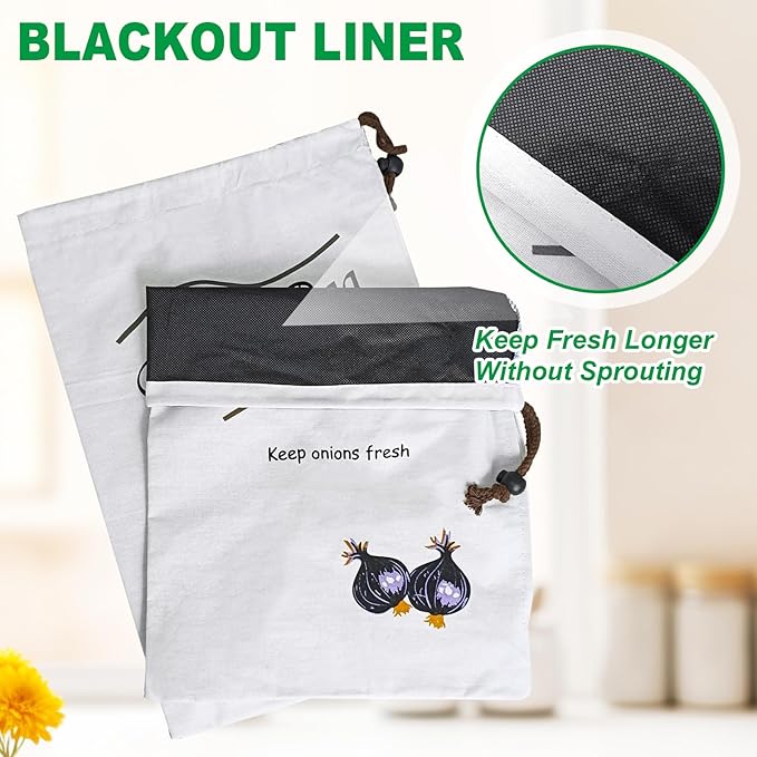 Potato & Onion Sprout-Free Vegetable Storage Bags - White
