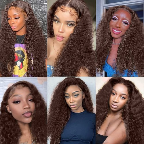 Habiliana Bundles Human Hair 20 22 24 Inch Jerry Curly Wave Dark Brown 4 Human Hair Bundles 11A Unprocessed Brazilian Virgin Quick Weave Hair Extensions for Black Women