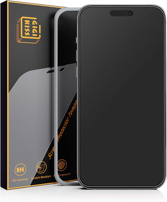 2 Pack Matte Screen Protector for iPhone 15 Pro 6.1 inch, Anti-Fingerprint & Anti-Glare Screen Protector Tempered Glass Easy Installation
