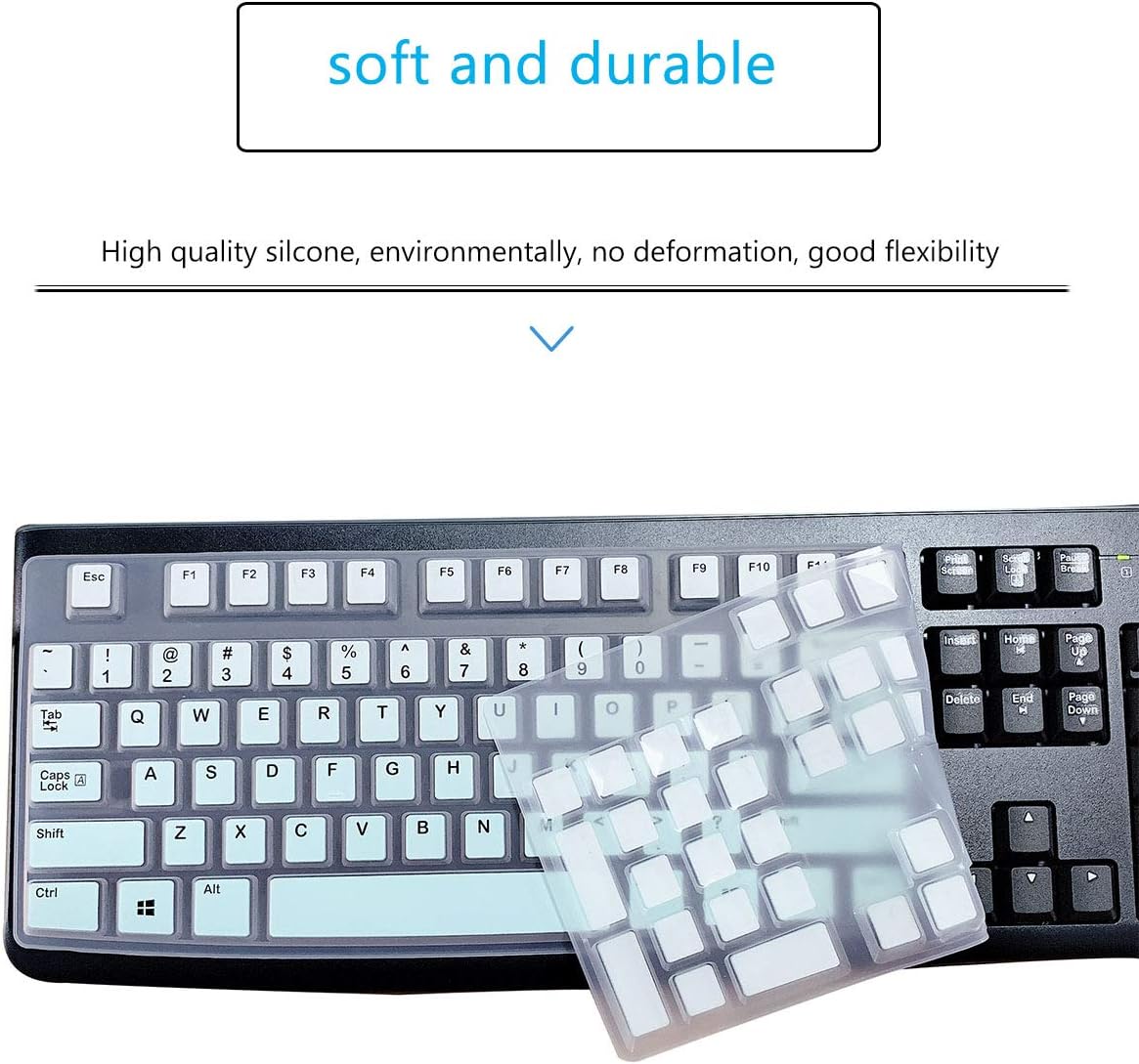 MUBUY Keyboard Cover Skin Protector for Logitech MK120 K120 Wired Keyboard, Keyboard Protective Skin US Layout (NOT Fit Other Model Keyboards)-MIntGreen