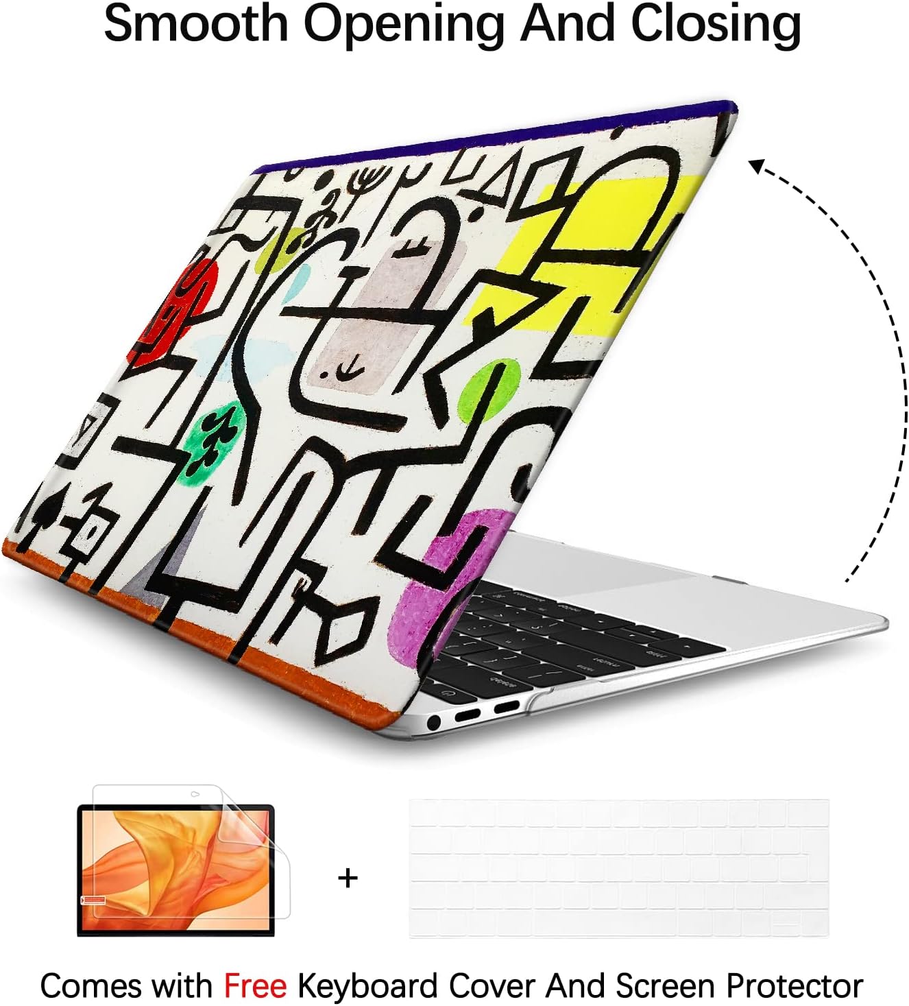 Compatible with MacBook Pro 13 inch Art Case Skin, 2022, 2021, 2020-2016 Release A1706/A1989/A2159 Abstract Hard Shell with Keyboard Cover & Screen Protector (Picture of A Journey by Paul Klee)