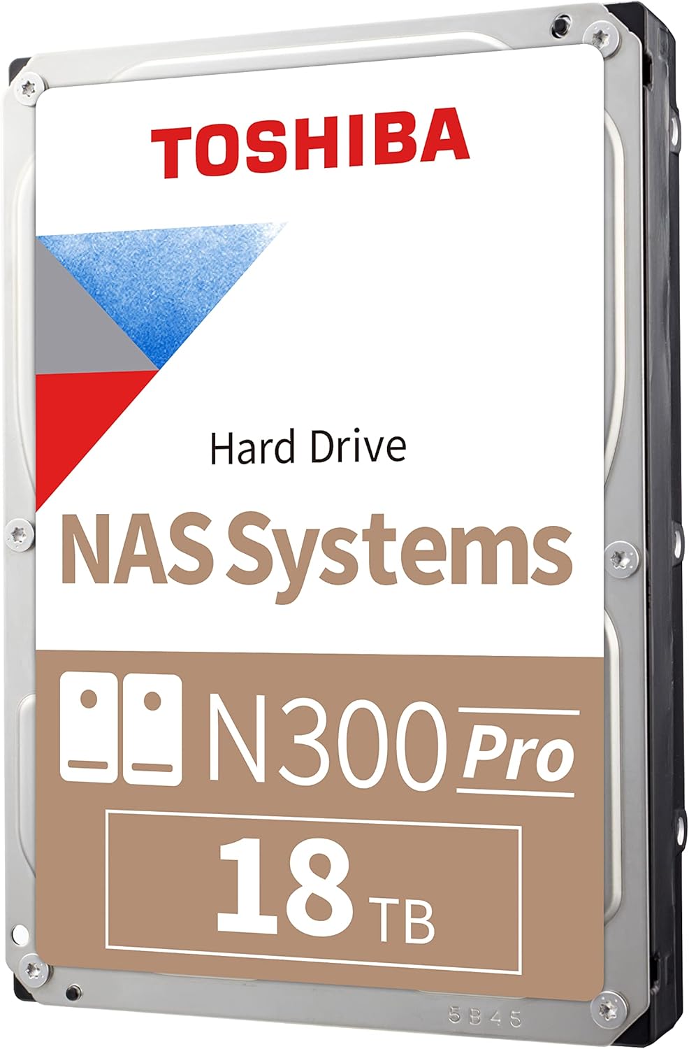 Toshiba N300 PRO 18TB Large-Sized Business NAS (up to 24 bays) 3.5-Inch Internal Hard Drive - Up to 300 TB/year Workload Rate CMR SATA 6 GB/s 7200 RPM 512 MB Cache - HDWG51JXZSTB