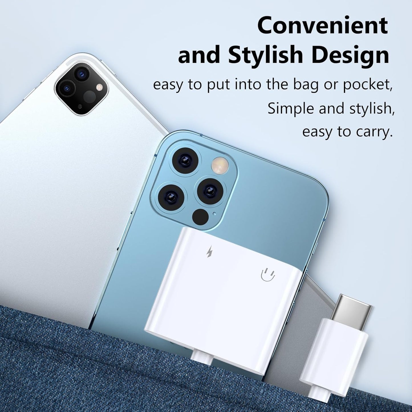 Seulliya USB C to 3.5mm Headphone Jack and Charger Adapter, 2-in-1 Audio & Fast Charging Splitter for Apple iPhone 17/16/15/Pro/Pro Max, iPad, Samsung, Pixel, and More 3Pack