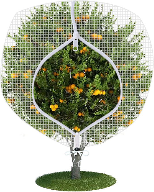 Fruit Tree Netting Covers with Zipper to Protect from Squirrels and Birds Large Netting for Fruit Trees Net Protection, White, 10' x 13', 1 Pack
