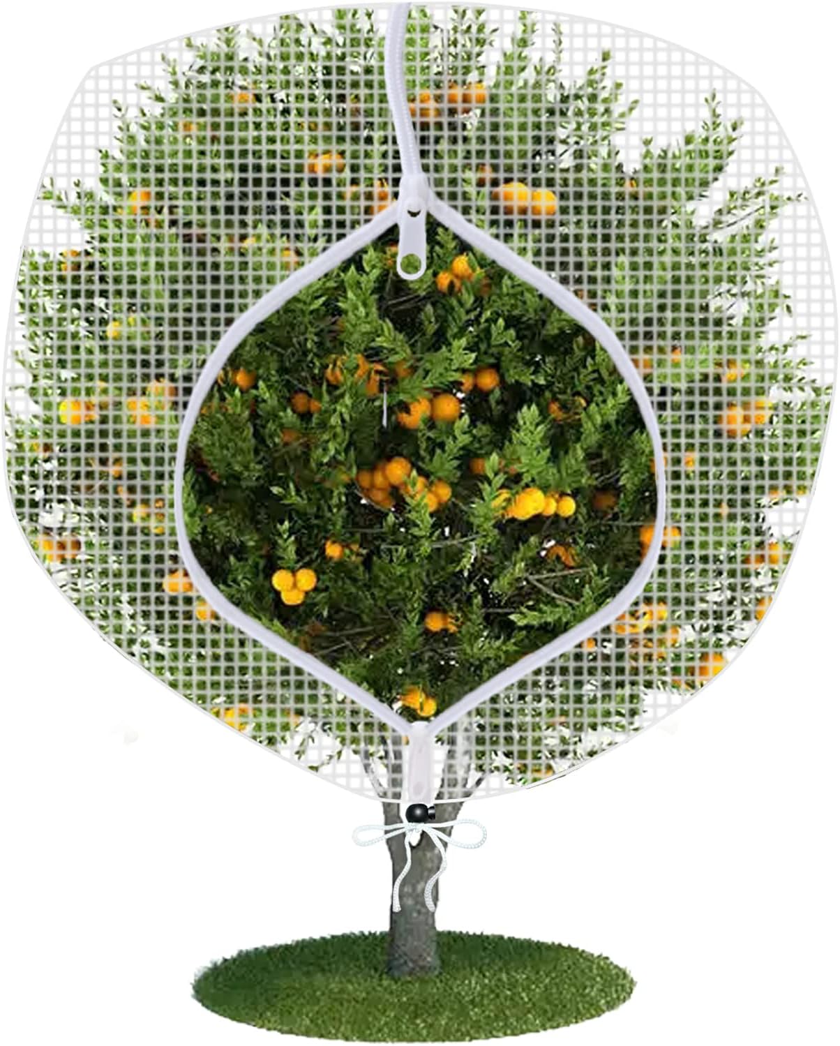 Fruit Tree Netting Covers with Zipper to Protect from Squirrels and Birds Large Netting for Fruit Trees Net Protection, White, 71" x 75", 1 Pack
