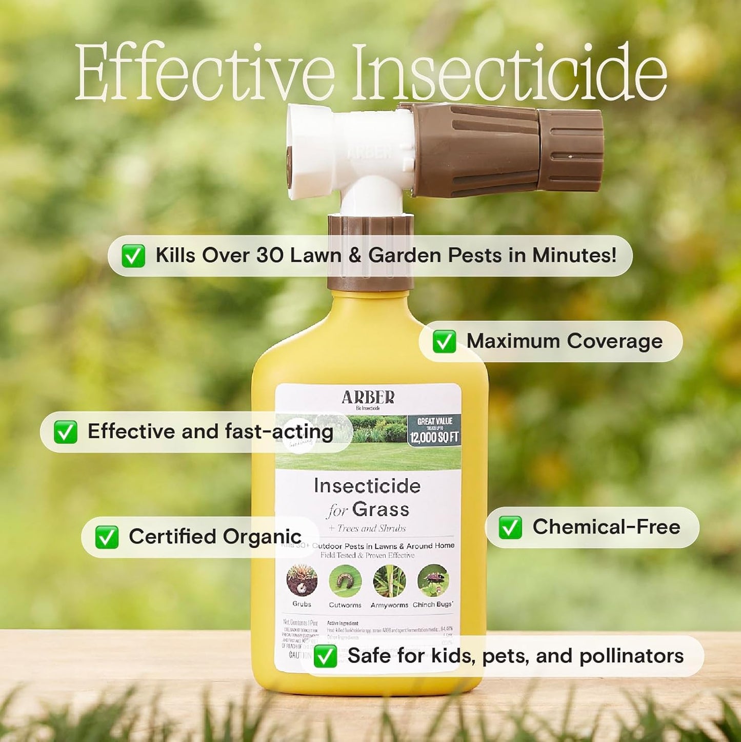 Arber Organic Liquid Concentrate for Indoor and House Plants | Natural Gardening (RTS Insecticide Lawn, Tree & Shrub)