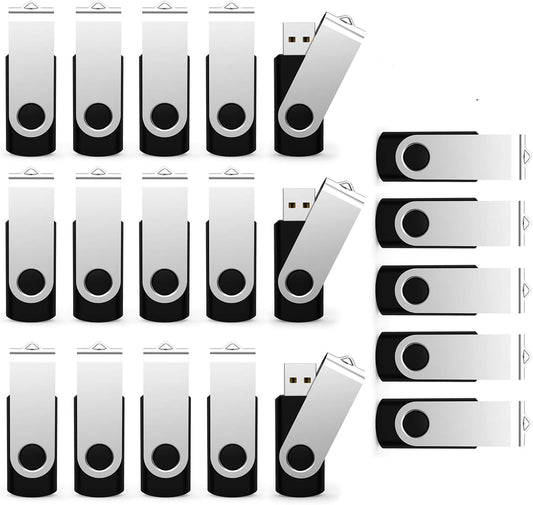 20 Pack 16GB USB Flash Drive 2.0 Bulk USB Thumb Drives Memory Stick Jump Drive Zip Drives (16GB, 20 Pack)