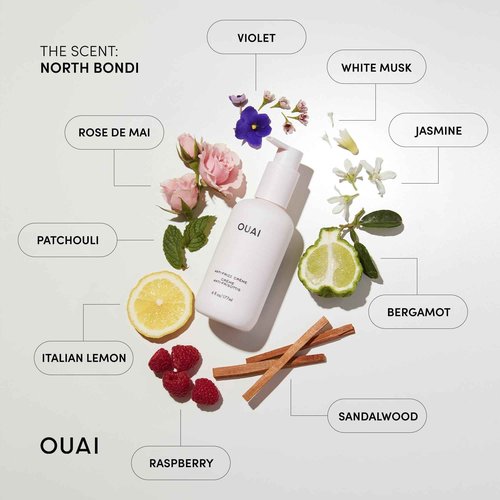 OUAI Medium Hair Bundle - Anti-Frizz Crème, Shampoo, and Conditioner (3 Count: 6 Oz/ 10 Oz/ 10 Oz)