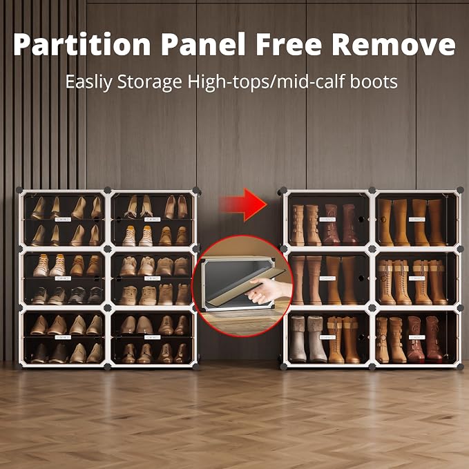 MAGINELS Shoe Rack,Expandable Shoe Cabinet Easy to Assemble. Shoe Storage with Door,Entryway, Closets, Hallway, and Bedroom.Accommodates Up to 40 Pairs of Shoes.