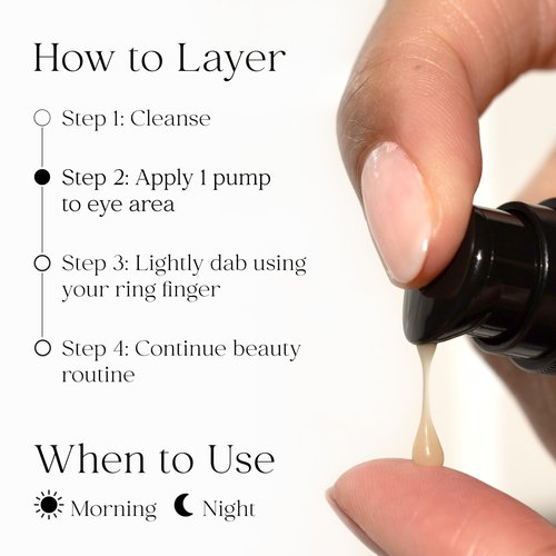 Kahina Eye Serum for Dark Circles, Eye Bags, and Puffiness - 0.5 fl oz - Light, Fast-Absorbing Under Eye Serum Reduces Fine Lines and Wrinkles - Anti Aging Serum Manufactured in the USA