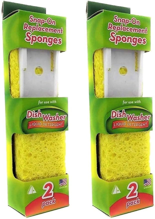 Arrow Dish Wand Sponge Refills, 4pk - Replacement Sponge Heads for Dish Wand - Quick, Convenient Cleaning - Easy to Refill