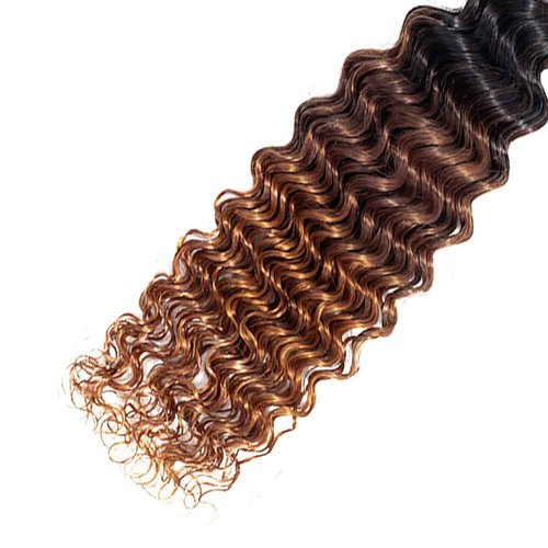 Habiliana Bundles Human Hair 22 24 26 Inch Omber Deep Wave Human Hair Bundles Natural Chocolate Brown T1B/4/30 11A Unprocessed Brazilian Virgin Quick Weave Hair Extensions for Black Women