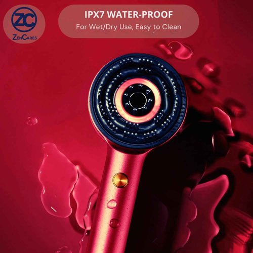 ZenCares 3 in 1 Hair Scalp Massager & Oil Applicator for Hair Growth, Electric Hair Brush with Oil Dispenser, Scalp Massager. (Red)