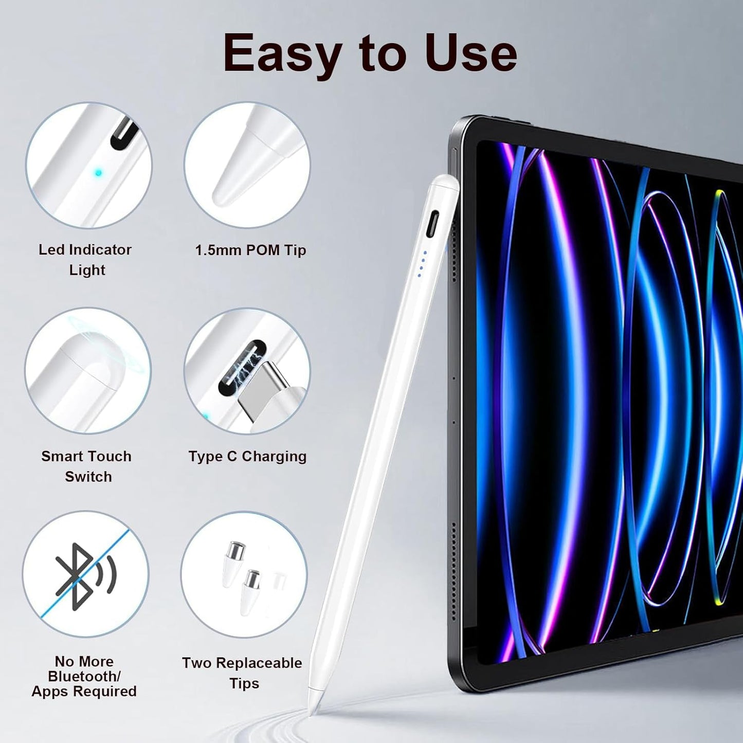 2 Pieces AMZ Fire Max 11 Pen Tablet Stylus Pen for AMZ Fire HD 10 Fire HD 8 Stylists Tablets Touch Screen Pencil (Black)