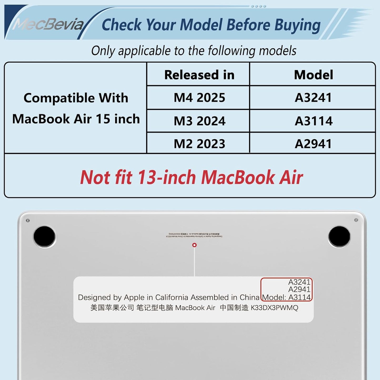 Compatible with MacBook Air 15 inch Case, M4 A3241/M3 A3114/M2 A2941 (Released 2025 to 2023), Hard Shell, Keyboard Cover, Screen Protector, Webcam Cover & Type-C Adapter, Butterflies Sakura