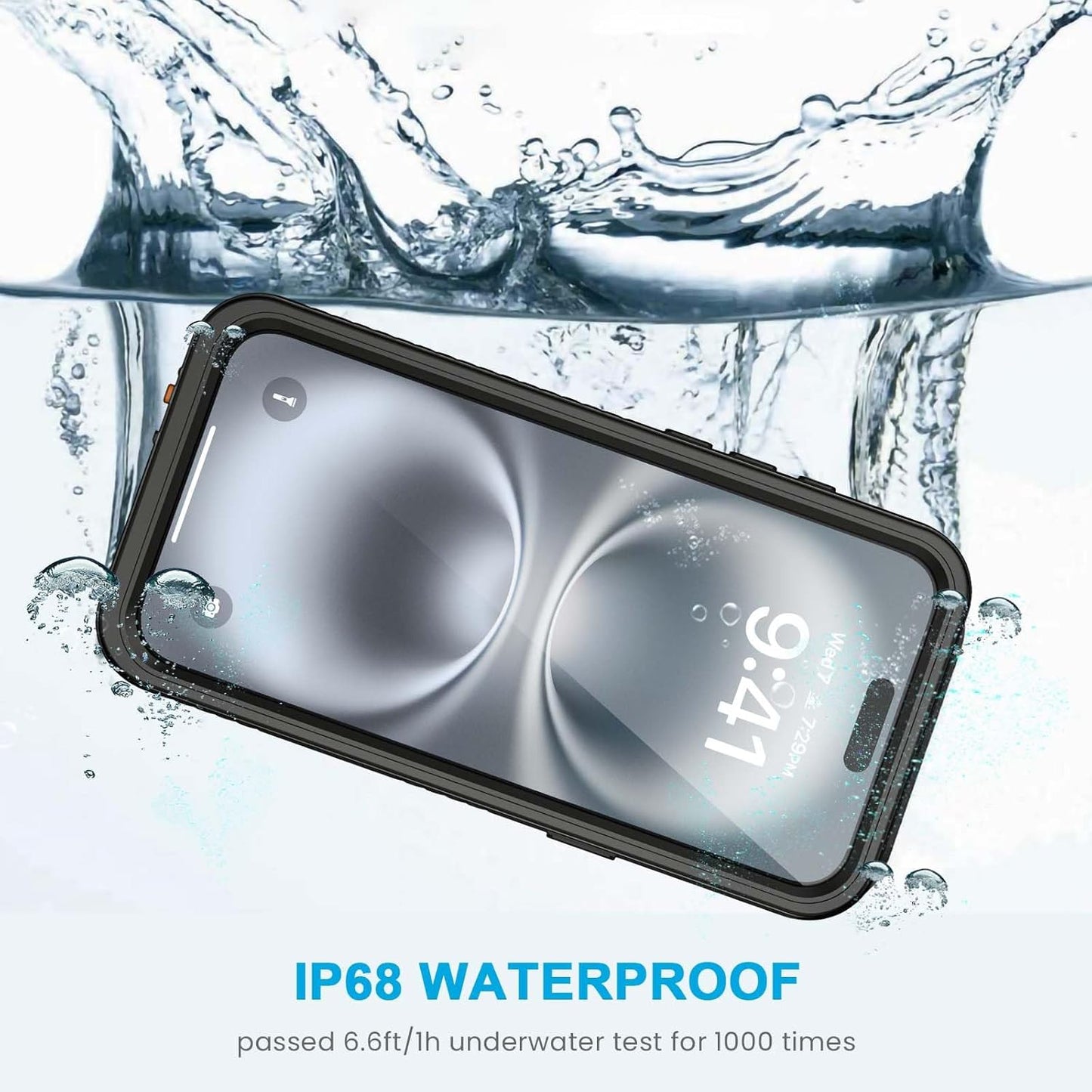Lanhiem for iPhone 16 Plus Case Magnetic, Waterproof Dustproof Cover [Built in Screen Protector] [Compatible with MagSafe], Full Body Heavy Duty Protective Phone Case for iPhone 16 Plus - 6.7” (Black)