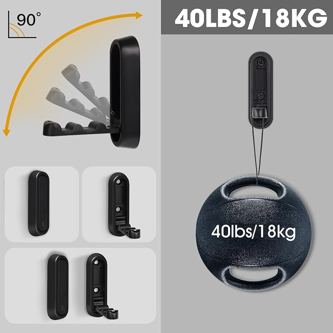 Dntorx Folding Coat Hooks, 6 Pcs Foldable Black Wall Hooks Heavy Duty Foldable Hook Bathroom Towel Hooks Robe Hooks Wall Mounted for Hanging Coat Towels Clothes Hat Bags Keys