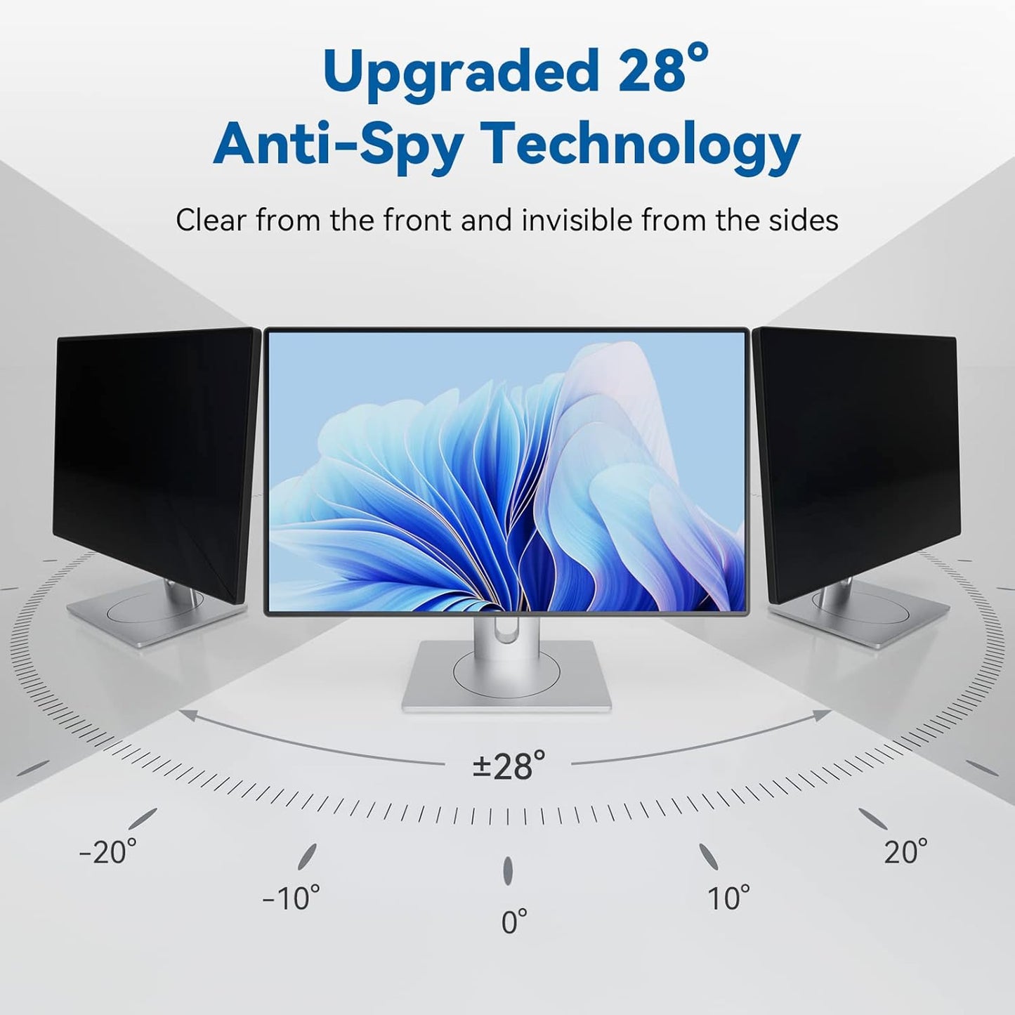 IPROKKO [2-Pack] 24 Inch Computer Privacy Screen Filter for 16:9 Widescreen Monitor, Removable 24inch Anti Blue Light Glare Privacy Shield, Anti Spy Security Protector for Hp Dell Asus Acer Samsung