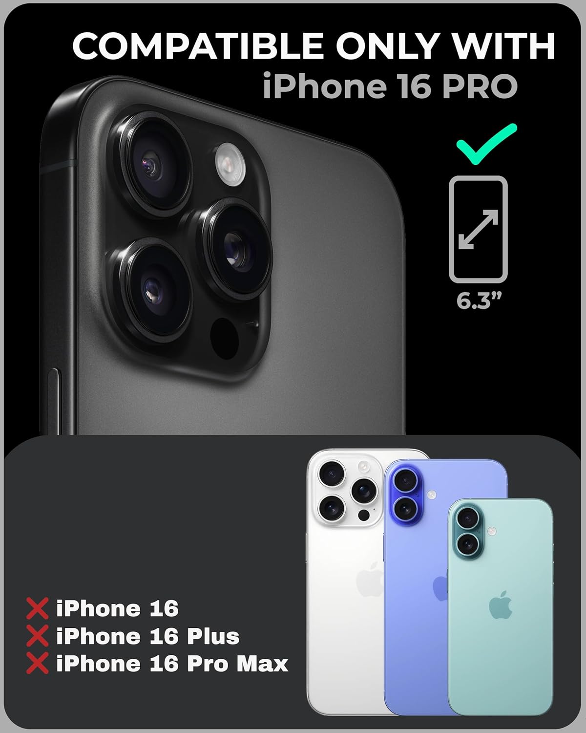 TORU CX Slim for iPhone 16 Pro Case Wallet | Protective Shockproof Heavy Duty Cover with Hidden Card Holder & Card Slot | Mirror & Wrist Strap Included - Travel Stamps