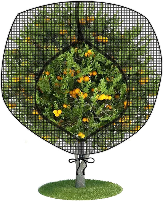 Fruit Tree Netting Covers with Zipper to Protect from Squirrels and Birds Large Netting for Fruit Trees Net Protection, Black, 8' x 8', 1 Pack