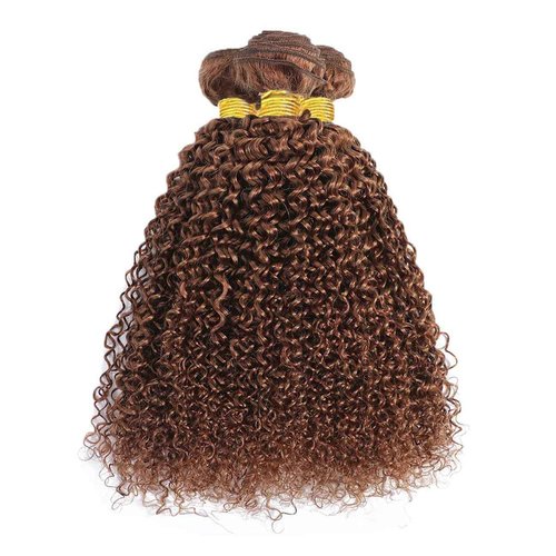 Giginger Bundles Human Hair 26 28 30 Inch Color 30 Light Brown Jerry Curly Wave Bundles Human Hair Unprocessed Quick Weave Soft Sewn In Hair Extensions for Black Women