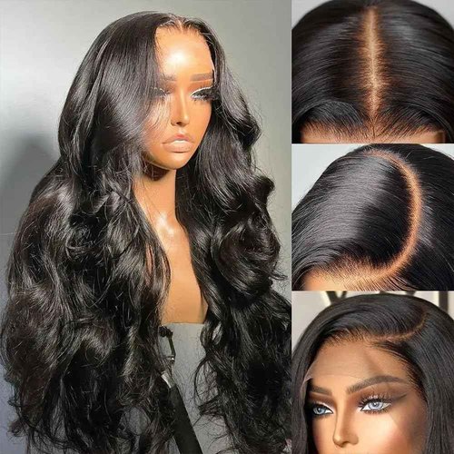 virginess 13x4 Body Wave Lace Front Wigs Human Hair Pre Plucked 180% Density HD Transparent Lace Frontal Wigs Human Hair for Women Glueless Wigs Human Hair With Baby Hair 24 Inch
