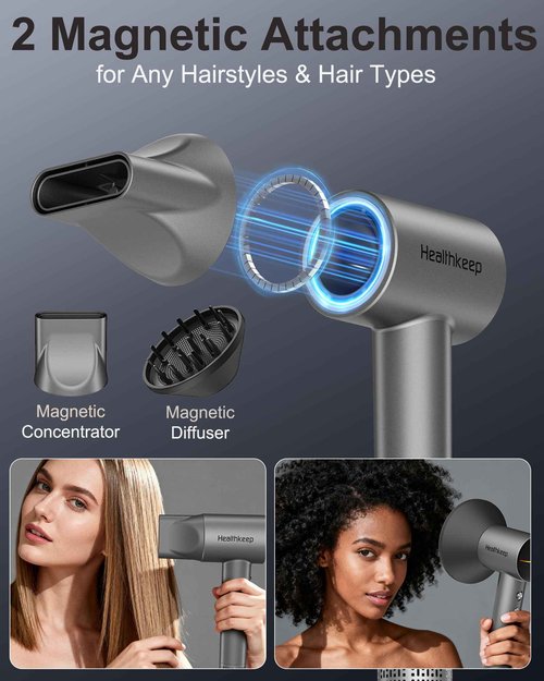 Ultimate Tech Turbo Hair Dryer – 1,500 W Brushless 110,000 RPM Motor • 20 m/s High‑Velocity Airflow • 200M Negative Ion Hydration • Whisper‑Quiet ≤78 dB • Includes Concentrator & Diffuser