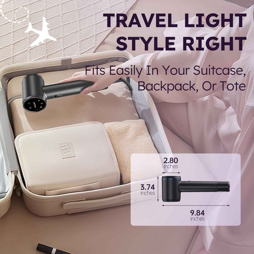 Hair Dryer, Professional Ionic Hair Dryer for Fast Drying, Low Noise, Lightweight, 600 Million Negative Ions High-Speed Hair Blow Dryer with Diffuser for Curly Hair Women, Men, Home, Travel, Salon