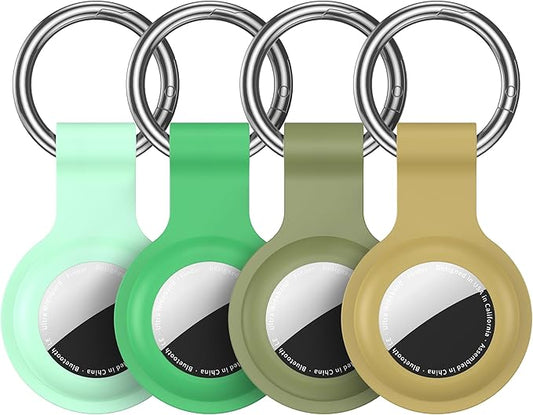 Compatible with AirTag Holder Case Keychain 4 Pack, for AirTag 1st & 2nd Generation Key Chain Ring Case Cover for Air Tag Holder GPS Tracker Item Air Tags Finders Air Tagholder for Kids,Bags,Luggages