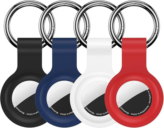 Compatible with AirTag Holder Case Keychain 4 Pack, for AirTag 1st & 2nd Generation Key Chain Ring Case Cover for Air Tag Holder GPS Tracker Item Air Tags Finders Air Tagholder for Kids,Bags,Luggages