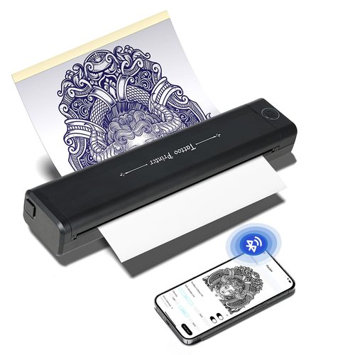 2025 New Wireless Tattoo Stencil Printer Tattoo Portable Printer Kit for Artists & Beginners Compatible with Smartphone & PC