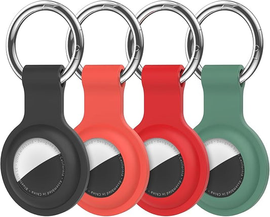 Compatible with AirTag Holder Case Keychain 4 Pack, for AirTag 1st & 2nd Generation Key Chain Ring Case Cover for Air Tag Holder GPS Tracker Item Air Tags Finders Air Tagholder for Kids,Bags,Luggages