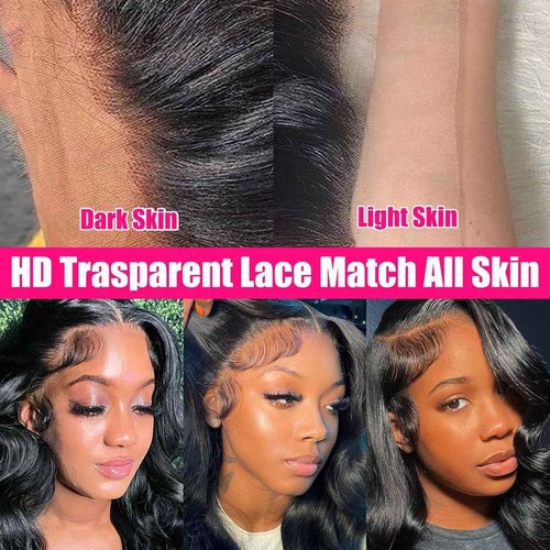 McyMoy Body Wave Lace Front Wigs Human Hair Pre Plucked Pre cut 26Inch 13x4 HD Lace Front Wigs 180% Density Body Wave Human Hair Wig with Baby Hair Glueless Lace Frontal Wigs