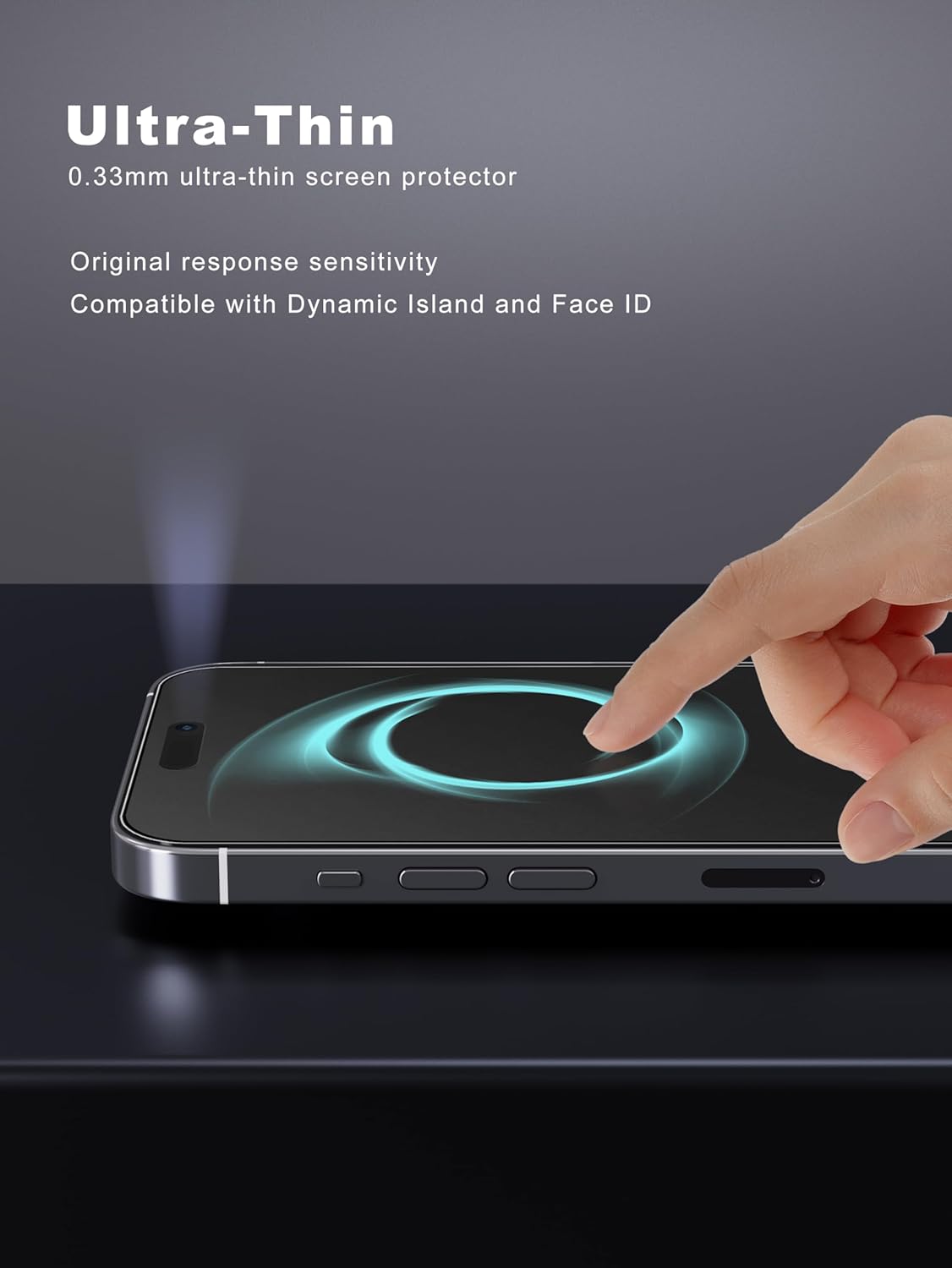 2 Pack Matte Screen Protector for iPhone 15 Pro Max -6.7 Inch, Anti Fingerprint Anti Glare Screen Protector Tempered Glass Easy Installation