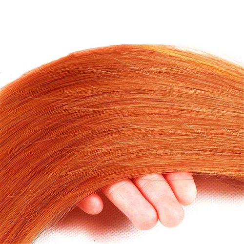 Giginger Bundles Human Hair 26 28 30 inch Orange Straight Bundles 350 Color Human Hair Unprocessed Quick Weave Soft Sewn In Hair Extensions for Black Women