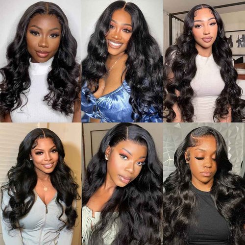 Human Hair Bundles 12A Body Wave 100% Unprocessed Brazilian Virgin Hair Extensions 4 Bundles Human Hair 16 18 20 22 Inch Natural Black Bundles Human Hair Weave for Women
