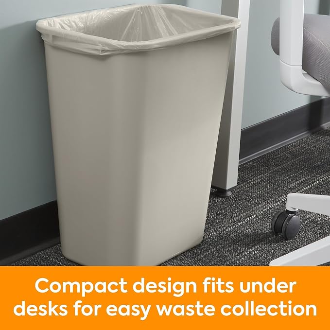 COASTWIDE Professional Plastic Trash Can, 10.25 Gallon, Beige