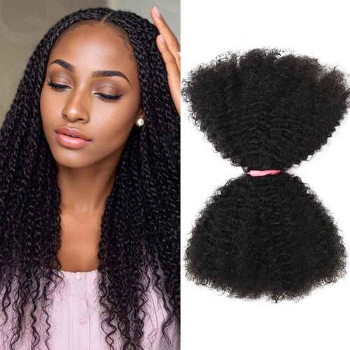 Teresa Springy Afro Twist Human Hair for Braids and Dreadlocks, Natural and Soft pre Fluffed Spring Twist Hair Can be Dyed and Bleached (22 Inch, 50g/Pack)