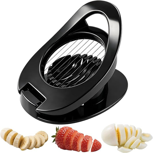 FANTEXY Egg Slicer for Hard Boiled Eggs - Multipurpose Egg Cutter with Stainless Steel Wires, Boiled Eggs Slicer for Strawberries, Bananas, Kiwi Fruit, Soft Cheese, Easy to Clean and Store