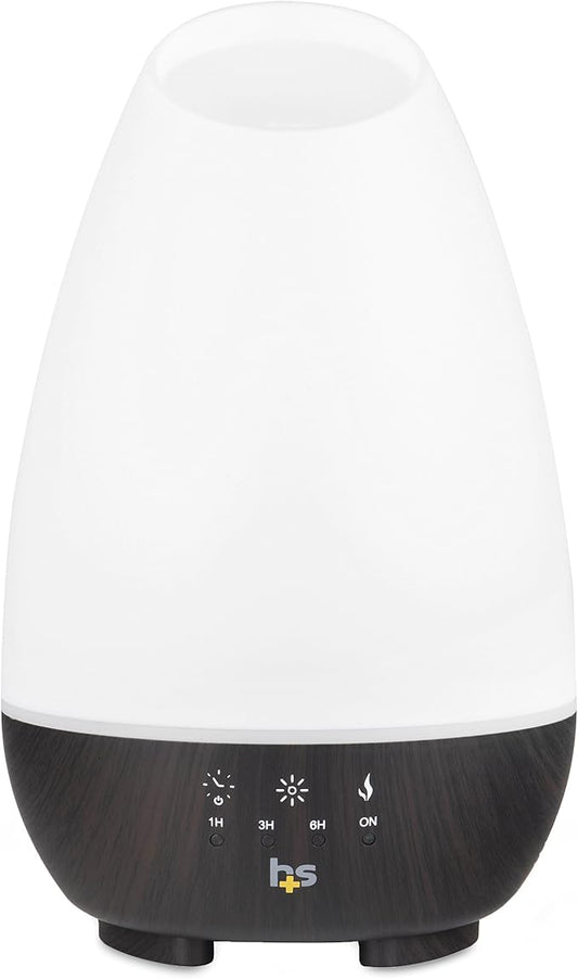 HealthSmart 500ML Essential Oil Diffuser for Large Rooms, Cool Mist Humidifier and Aromatherapy Diffuser, Adjustable Timer, Mist Mode and 7 LED Light Colors, White (Pack of 1)