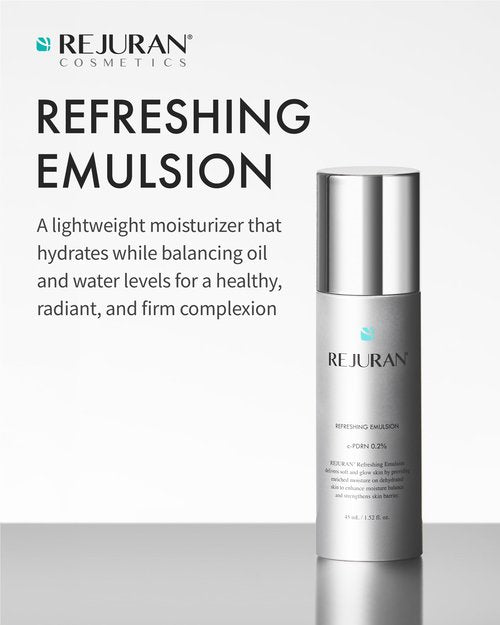 REJURAN® c-PDRN® Korean Skin Care Bundle – Turnover Ampoule & Refreshing Emulsion with Salmon DNA for Firming, Hydration, Radiance & Skin Elasticity