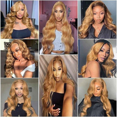 Giginger Brazilian Human Hair Bundles 24 26 28 Inch Honey Brown 27 Color Body Wave Bundles Human Hair Unprocessed Virgin Quick Weave Hair for Black Women