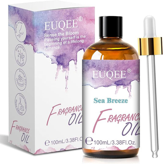 EUQEE Sea Breeze Fragrance Oil 100ml, Essential Oil for Diffuser, Candle Making, Soap Making, Laundry, Home Aromatherapy DIY Craft Supplies(3.38Fl Oz)